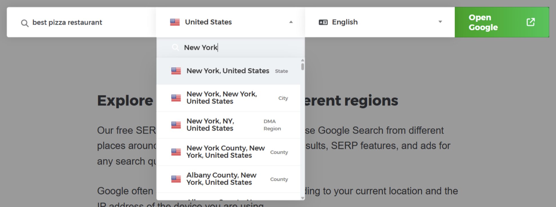 Mangools Google Location Changer