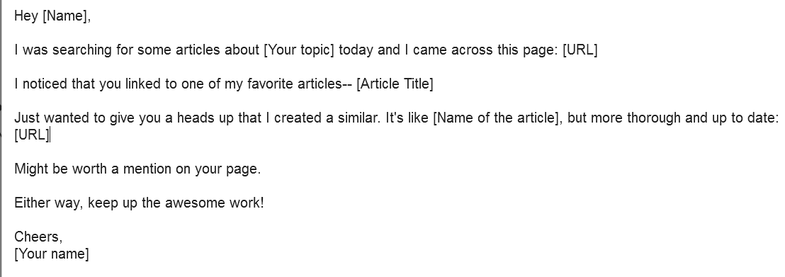 email outreach template