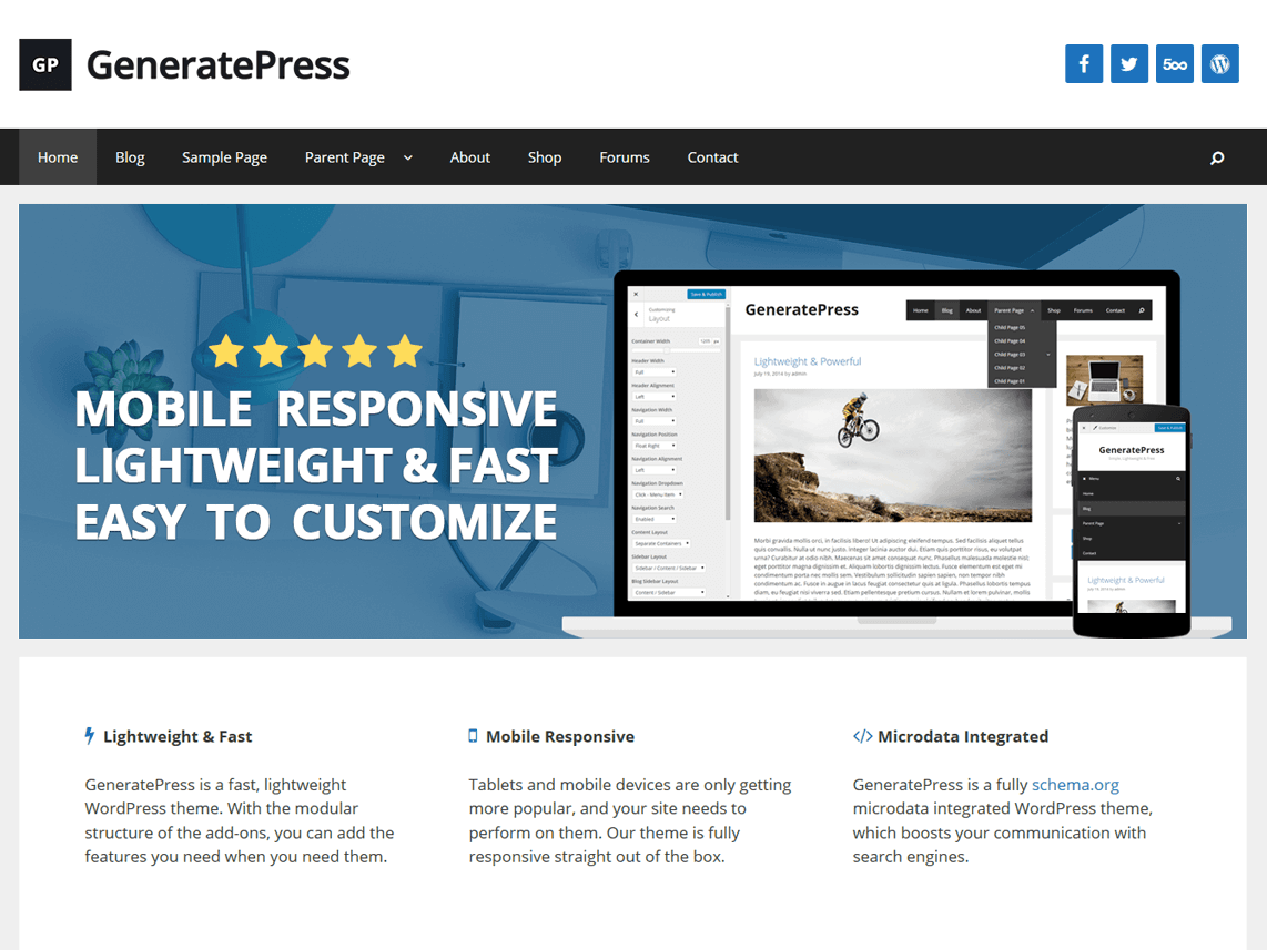 GenereatePress theme