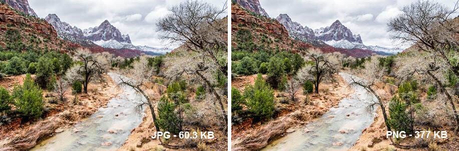 JPG vs. PNG comparison