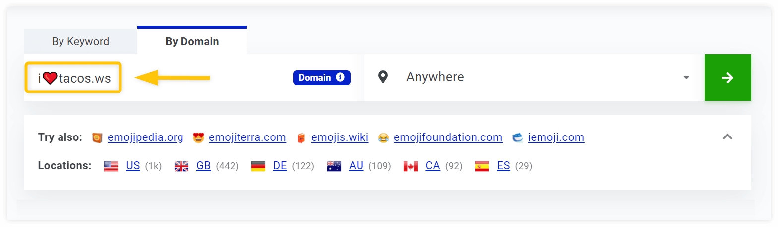 domains with emojis
