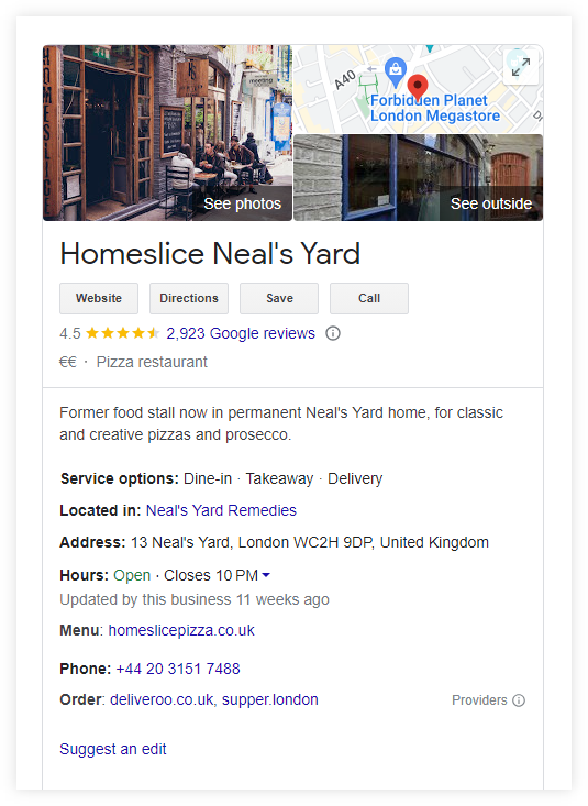 local business snippet - example