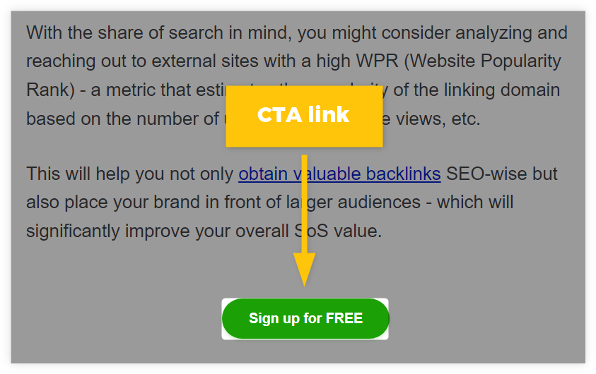 Example of the CTA link