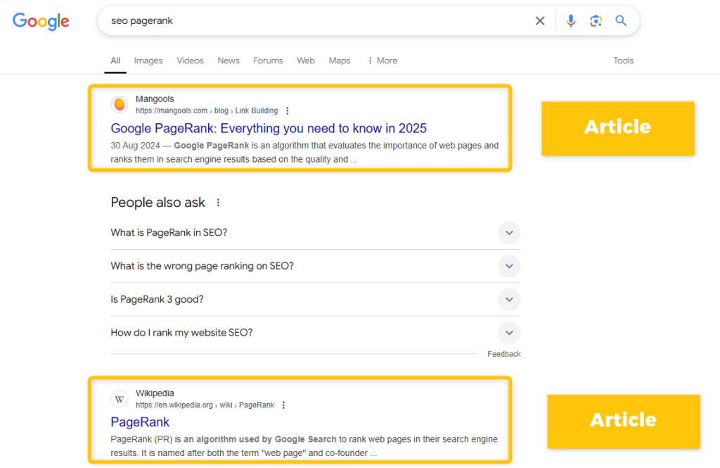 checking content type during search intent analysis - step 2